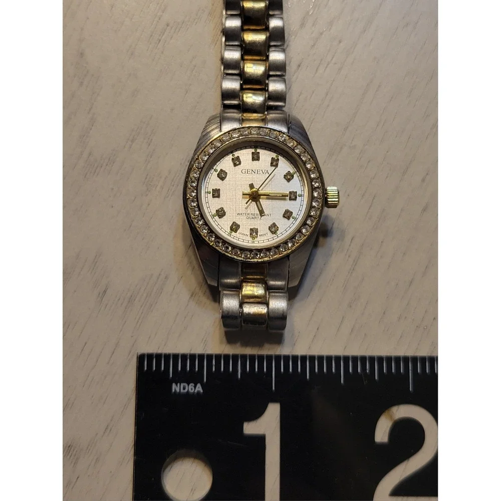 Watch, Women's Geneva Quartz, Silver Tone with Gold Tone Accents Needs Battery